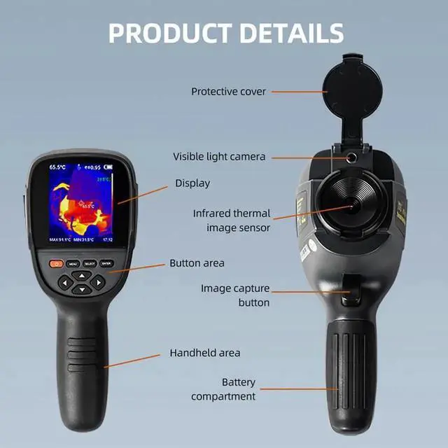 Alt view image 5 of 7 - New HT-18+ LCD Handheld Infrared Thermal Imager Camera 4G IR Resolution 256x192