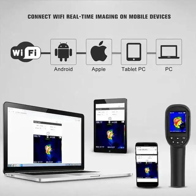Alt view image 3 of 7 - HTI HT-06 256*192 WIFI Infrared Thermal Camera Handheld Thermal Imager -20~550°C