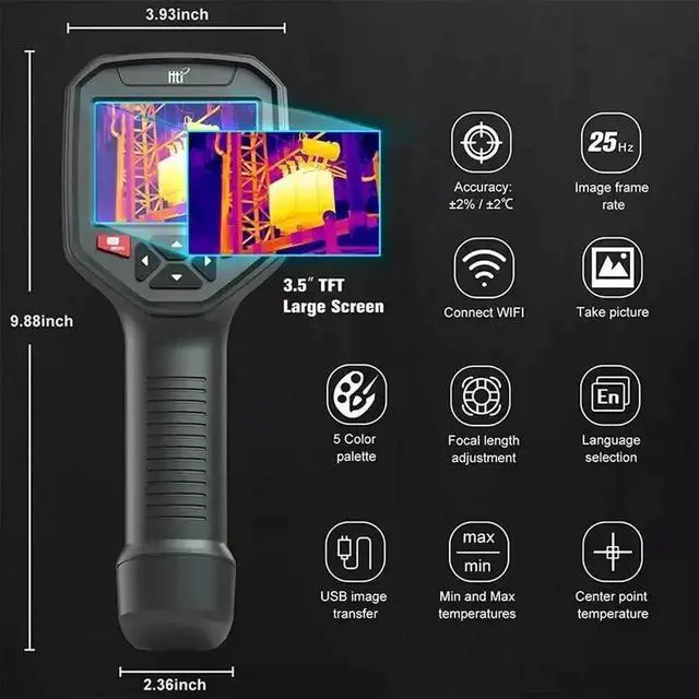 Alt view image 4 of 7 - HTI HT-A10 252x192 Handheld Infrared Thermal Imager Thermal Camera Resolution