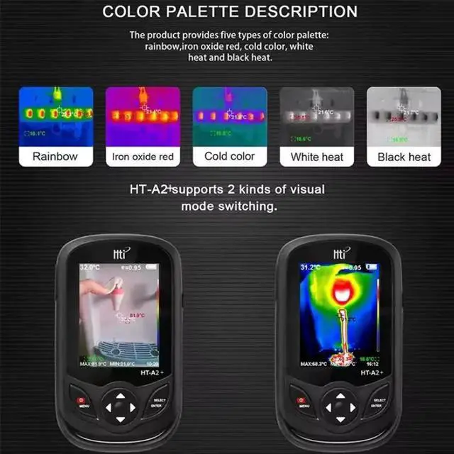 Alt view image 4 of 7 - HTI HT-A2+ Thermal Imaging Camera 256X192 Dual-Camera IR Imager -20-550