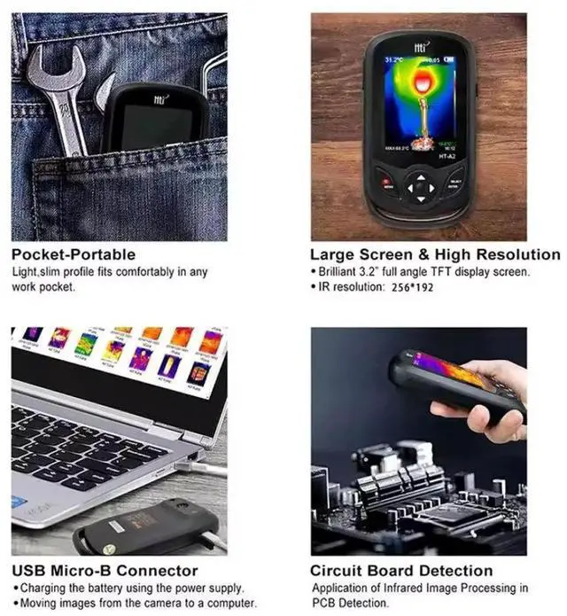 Alt view image 5 of 7 - HTI HT-A2+ Thermal Imaging Camera 256X192 Dual-Camera IR Imager -20-550