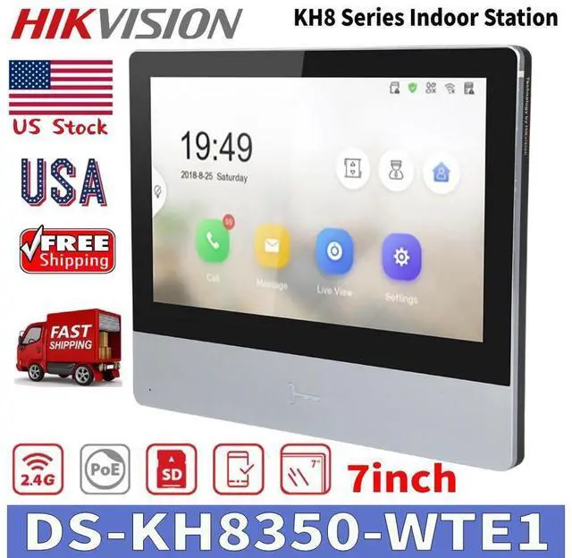 Main image of Hi,kv,ision DS-KH8350-WTE1 7" PoE WiFi Series Indoor Station Monitor Intercom USA