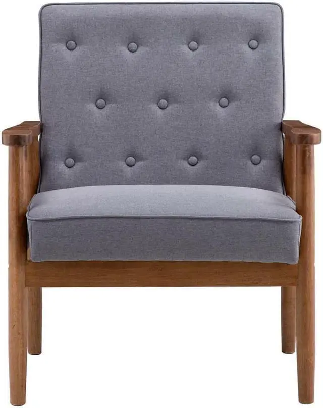 Main image of High Grade Sofa Retro Lounge Modern Upholstered Wooden Chair Furniture Grey NEW