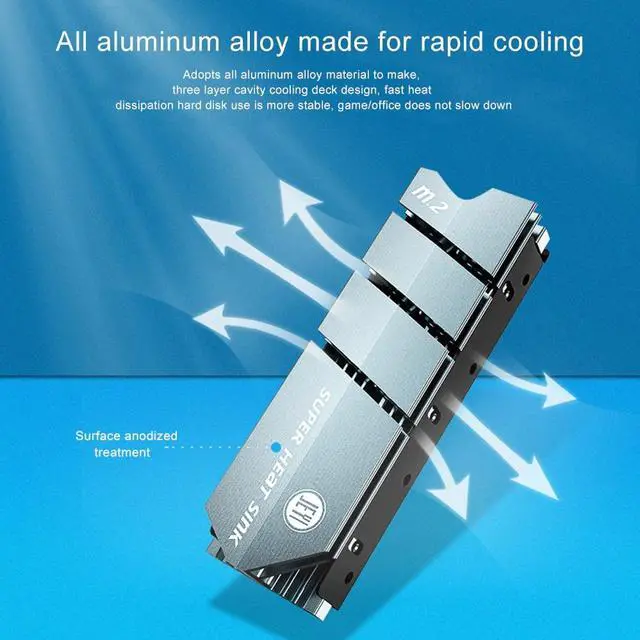 Alt view image 2 of 6 - Heatsink Solid State Heatsink Heat M.2 Cooling Vest Radiator Cooler Heat Sink Heat Pads for NGFF NVME 2280 SSD Hard Drive Disk