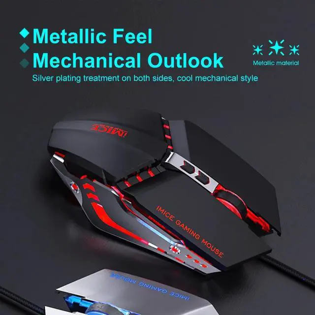 Alt view image 2 of 6 - T80 Custom Macros USB Wired Gaming Mouse Computer Gamer 3200 DPI Optical Mice for Laptop PC Game Mouse Breathing light