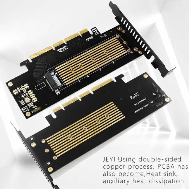 Alt view image 5 of 6 - JEYI SK8- NVME To PCIE3.0 GEN3 M.3 Adapter M.2 Expansion for NVME Adapter SSD Add on Card Built-in Turbo Fan for 2230-22110