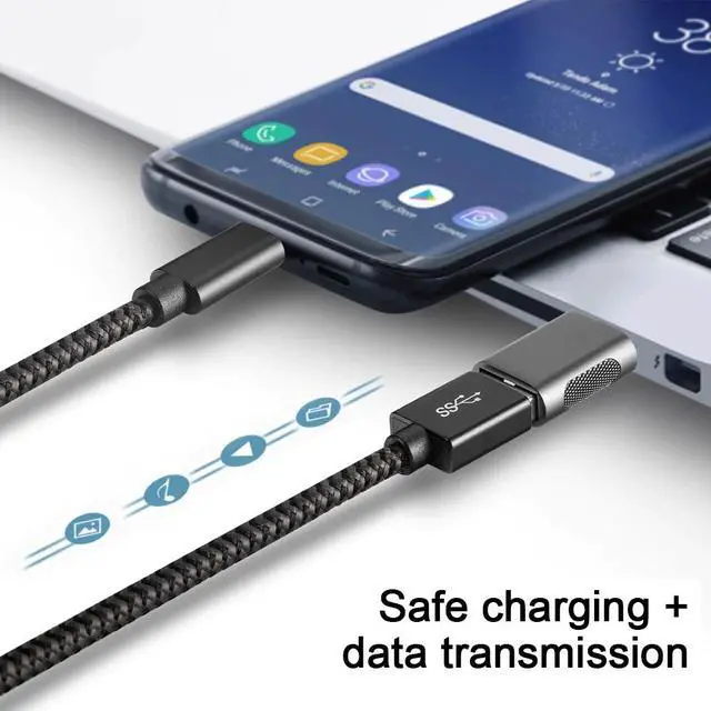 Alt view image 6 of 6 - USB Type C OTG Adapter Type-C USB 3.0 Male to USB C Female OTG Data Adapter Converter Cable Adapter For Macbook iphone 11 pro