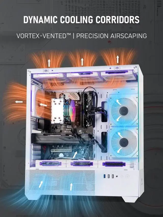 Alt view image 5 of 7 - Gaming PC Desktop Computer Xeon i7 E5 up to 3.2GHz, RTX 2080 Ti 11GB GDDR6, 16GB DDR4 RAM, 512GB SSD + 1TB HDD, Wi-Fi 6, Bluetooth 5.4, 800W PSU, Windows 11 W/ RGB Keyboard & Mouse