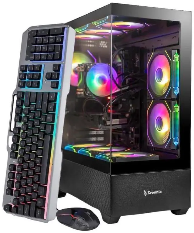 Main image of High FPS Gaming PC Computer Desktop Ryzen 7 5800X up to 4.7GHz, GeForce RTX 2080 GDDR6, 16GB DDR4 RAM, 1TB NVMe SSD, WiFi 6 & Bluetooth 5.4, Windows 11, 9× ARGB Fans, High-Performance Gaming Tower