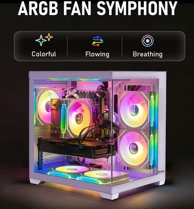 Alt view image 5 of 7 - Gaming PC Computer Desktop Ryzen 5 5500 up to 4.2GHz, GeForce GTX 1080 Ti 11GB GDDR5X, 16GB RAM, 1TB NVMe SSD, WiFi 6 & BT 5.4, Windows 11, 8× ARGB Fans, 650W PSU