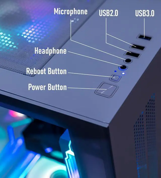 Alt view image 4 of 7 - Gaming PC Computer Desktop Ryzen 5 5500 up to 4.2GHz, GeForce GTX 1080 Ti 11GB GDDR5X, 16GB RAM, 1TB NVMe SSD, WiFi 6 & BT 5.4, Windows 11, 8× ARGB Fans, 650W PSU