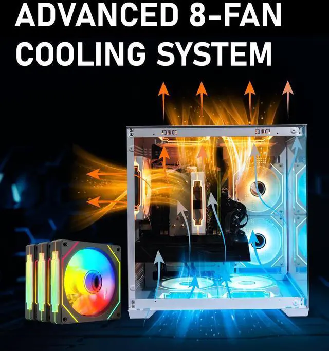 Alt view image 7 of 7 - Gaming PC Computer Desktop Ryzen 5 5500 up to 4.2GHz, GeForce GTX 1080 Ti 11GB GDDR5X, 16GB RAM, 1TB NVMe SSD, WiFi 6 & BT 5.4, Windows 11, 8× ARGB Fans, 650W PSU