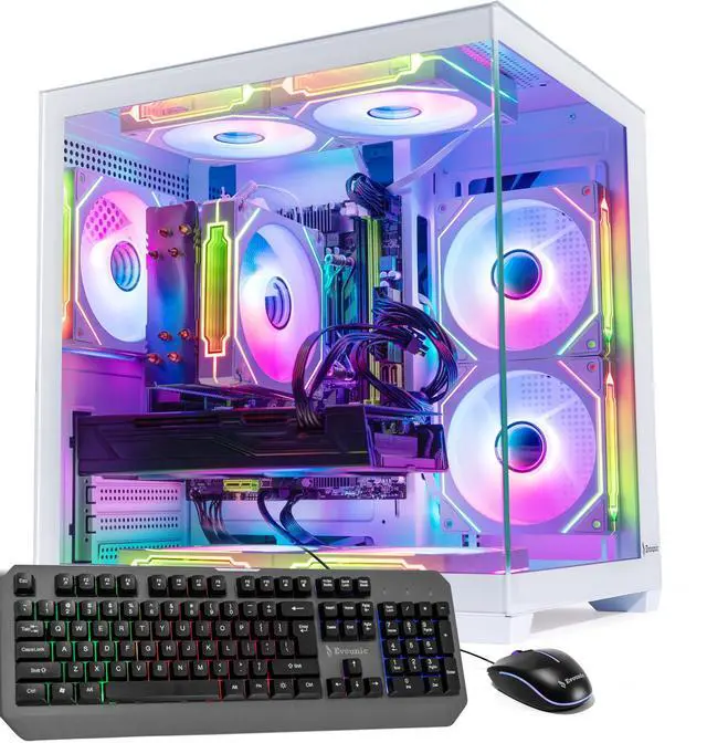 Main image of Gaming PC Computer Desktop Ryzen 5 5500 up to 4.2GHz, GeForce GTX 1080 Ti 11GB GDDR5X, 16GB RAM, 1TB NVMe SSD, WiFi 6 & BT 5.4, Windows 11, 8× ARGB Fans, 650W PSU