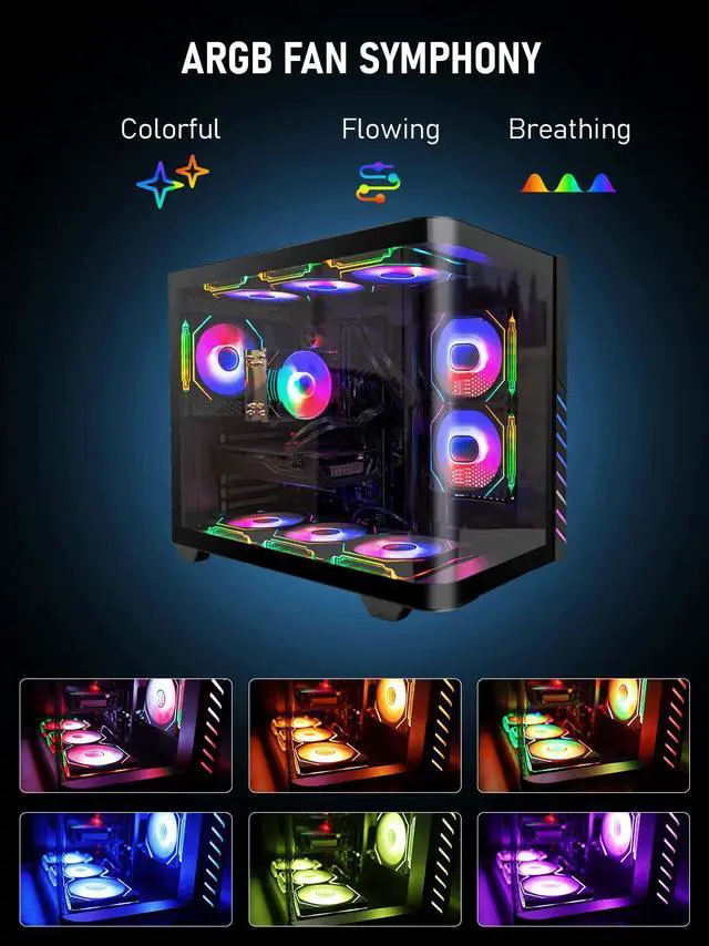 Alt view image 4 of 7 - High-FPS ARGB Gaming PC i7-10700KF 5.1GHz, GTX1080 Ti 11GB DDR5X, 16GB DDR4 RAM, 1TB SSD, WiFi6 BT5.4, Windows 11 Pro, ARGB Fans x9