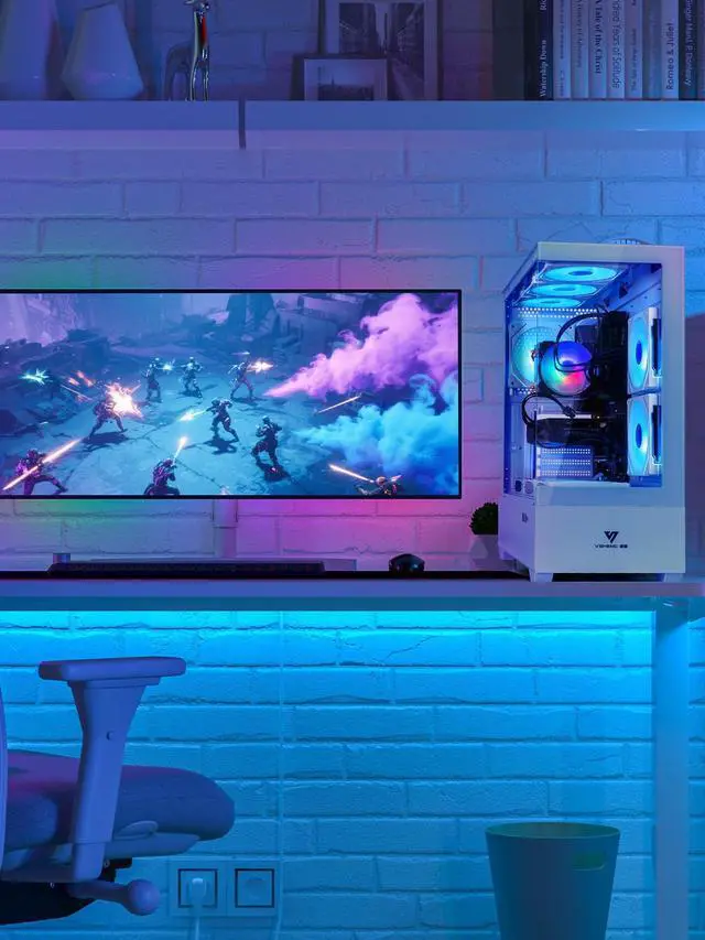 Alt view image 5 of 7 - White Gaming PC Computer Desktop i7 Xeon E5 3.20GHz, RTX 3050, 16GB RAM, 512GB SSD + 1TB HDD, WiFi 6 & BT 5.4, 9× ARGB Fans, Windows 11 Pro, High-Performance White Gaming Tower VR Ready