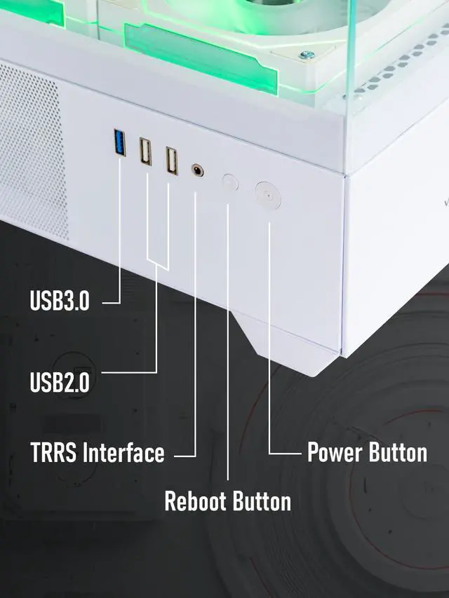 Alt view image 6 of 7 - White Gaming PC Computer Desktop i7 Xeon E5 3.20GHz, RTX 3050, 16GB RAM, 512GB SSD + 1TB HDD, WiFi 6 & BT 5.4, 9× ARGB Fans, Windows 11 Pro, High-Performance White Gaming Tower VR Ready