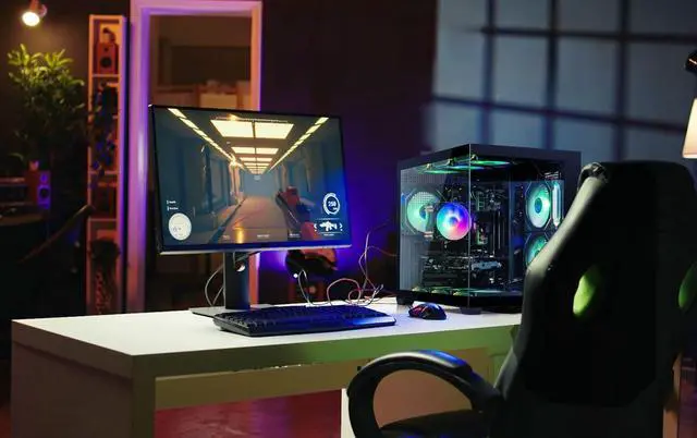 Alt view image 7 of 7 - Gaming PC Computer Desktop i7 Xeon E5 3.20GHz, Radeon RX580 8GB, 16GB RAM, 512GB SSD + 1TB HDD, WiFi 6 & Bluetooth 5.4, 9× ARGB Fans, Windows 11Pro, High-Performance Gaming Tower