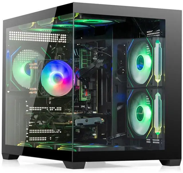 Alt view image 2 of 7 - Gaming PC Desktop Ryzen 7 5800X up to 4.7GHz, Radeon RX 6600 XT 8GB GDDR6, 16GB DDR4 RAM, 1TB NVMe SSD, WiFi 6 & BT 5.4, 9× ARGB Fans, 650W PSU, WIN11P, RGB Keyboard & Mouse