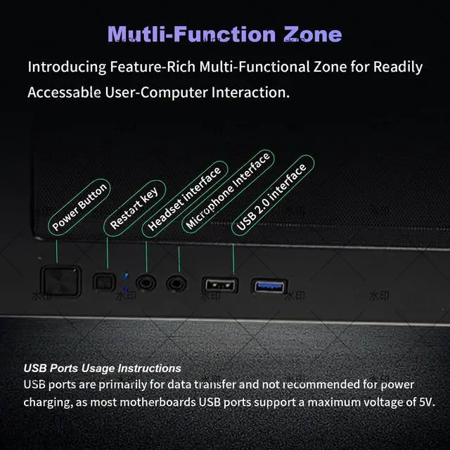 Alt view image 4 of 7 - Gaming PC Desktop Computer Ryzen 7 5800X up to 4.7GHz, GeForce RTX 3050 6GB GDDR6, 16GB DDR4 RAM, 1TB NVMe SSD, WiFi 6 & BT 5.4, 9× ARGB Fans, 650W PSU, Windows 11 Pro