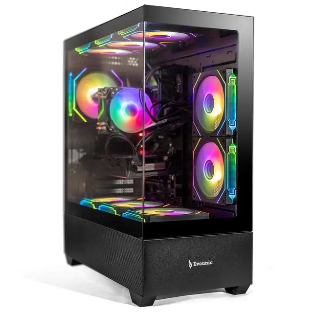 Alt view image 2 of 7 - Prebuilt Gaming PC Desktop, RTX 5060 Gaming Computer, Ryzen 7 5800X, 16GB RAM, 1TB NVMe SSD, WiFi 6, Windows 11,ARGB Fans, VR Ready, High FPS 1440P Gaming PC
