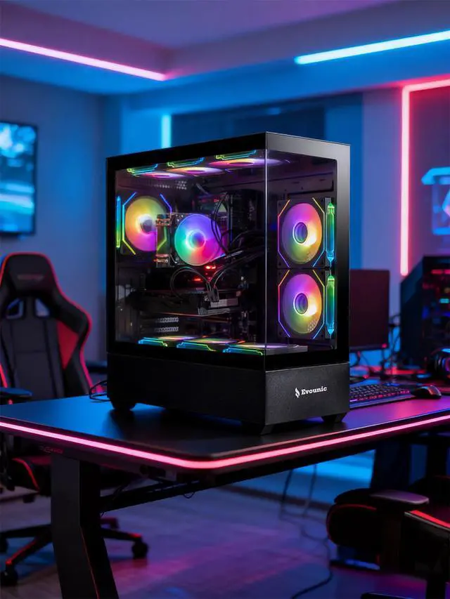 Alt view image 5 of 7 - Prebuilt Gaming PC Desktop, RTX 5060 Gaming Computer, Ryzen 7 5800X, 16GB RAM, 1TB NVMe SSD, WiFi 6, Windows 11,ARGB Fans, VR Ready, High FPS 1440P Gaming PC