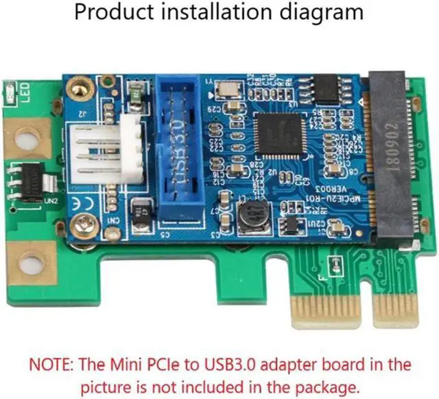 Alt view image 6 of 6 - 2 Pack PCIE to Mini PCIE Adapter Card, Efficient, Lightweight and Portable Mini PCIE to USB3.0 Adapter Card