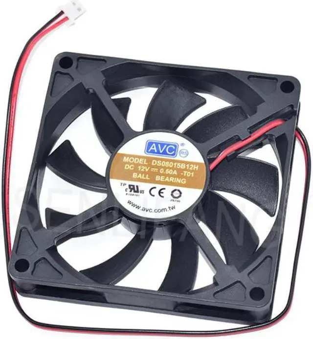 Alt view image 2 of 3 - For 80*80*15 8CM DC12V 0.50A DS08015B12H dual ball 2pin large air flow fan