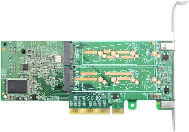 Alt view image 2 of 2 - Linkreal 8-Port PCIe 2.0 x8 to M.2 SATA 3.0 RAID Controller Adapter Card-LRST9608-4M4S