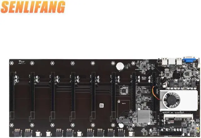 Alt view image 2 of 2 - BTC-T37 Miner Motherboard CPU Set 8 Video Card Slot DDR3 Memory Integrated VGA Interface Low Power Consumption BTC-37 Mining