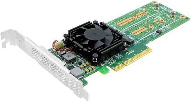 Alt view image 2 of 5 - PCIe 3.0 X 8 to Quad M.2 NVMe SSD Swtich Adapter Card with Low Profile-LRNV9547LP-4I