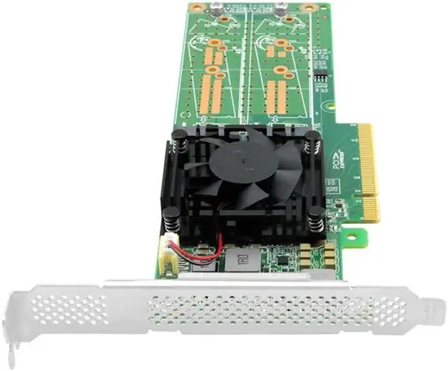 Alt view image 4 of 5 - PCIe 3.0 X 8 to Quad M.2 NVMe SSD Swtich Adapter Card with Low Profile-LRNV9547LP-4I