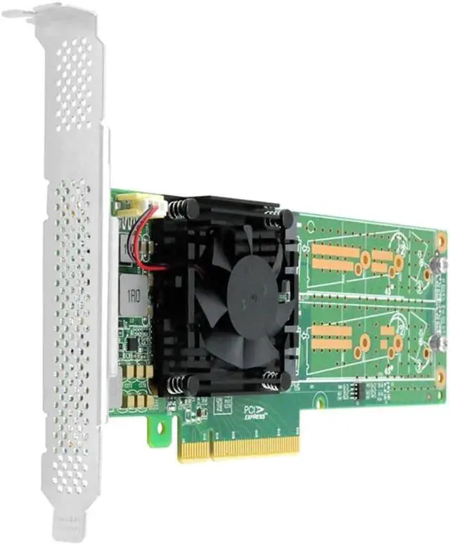 Alt view image 5 of 5 - PCIe 3.0 X 8 to Quad M.2 NVMe SSD Swtich Adapter Card with Low Profile-LRNV9547LP-4I