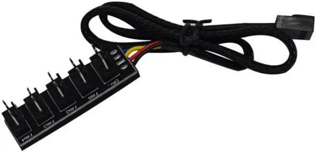 Alt view image 2 of 3 - 1 To 5 4-Pin TX4 PWM CPU Cooling Fan Braided Power Cable Hub Splitter Adapter 3 Pin 4 Pin Extension Cord