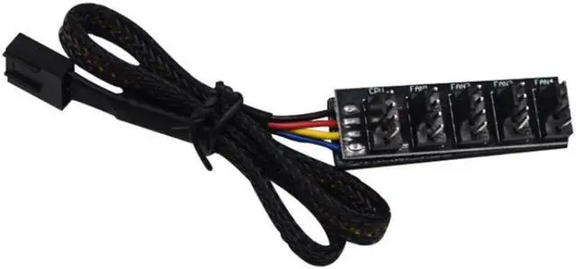Main image of 1 To 5 4-Pin TX4 PWM CPU Cooling Fan Braided Power Cable Hub Splitter Adapter 3 Pin 4 Pin Extension Cord