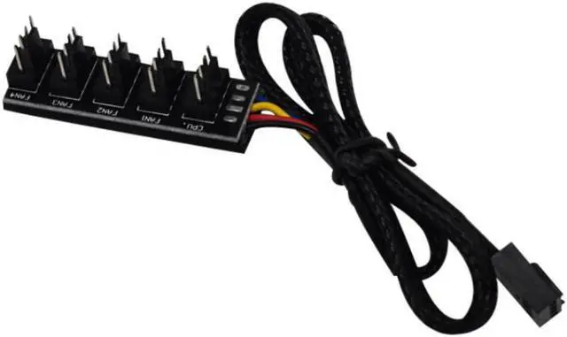 Alt view image 3 of 3 - 1 To 5 4-Pin TX4 PWM CPU Cooling Fan Braided Power Cable Hub Splitter Adapter 3 Pin 4 Pin Extension Cord