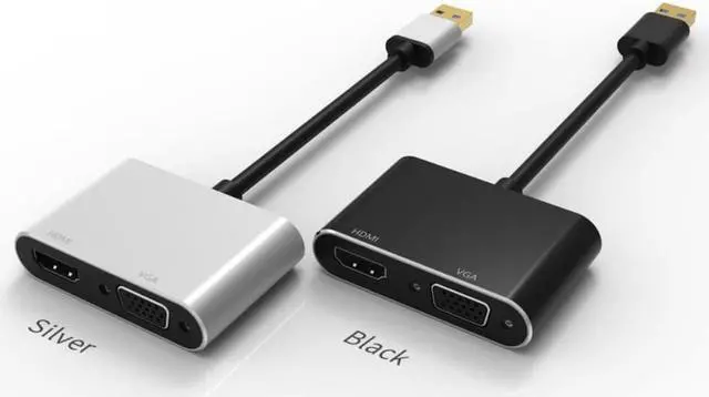 Alt view image 3 of 3 - USB 3.0 To HDMI-compatible VGA 2in1Adapter 4K HD Multi-Display USB To HDMI-compatible Converter for Windows 7/8/10 Mac OS