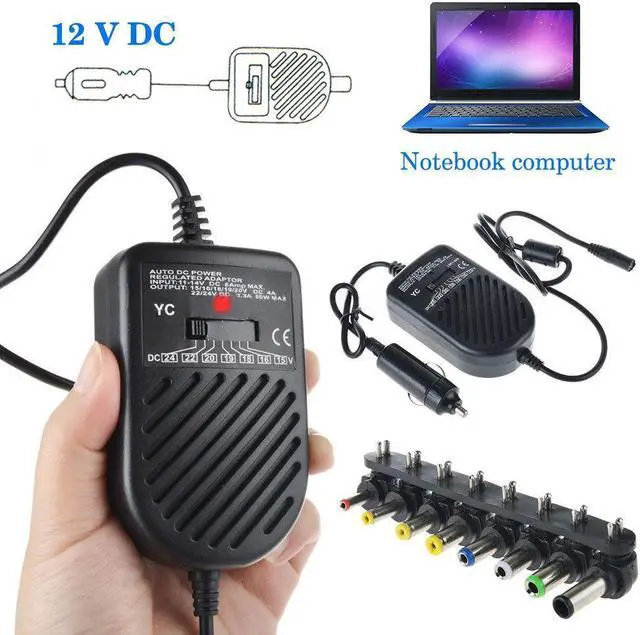 Main image of 80W Laptop Power Supply Universal Car LED Auto Car Charger 8 Detachable Plugs Adjustable Charger Adapter For Laptop Notebook