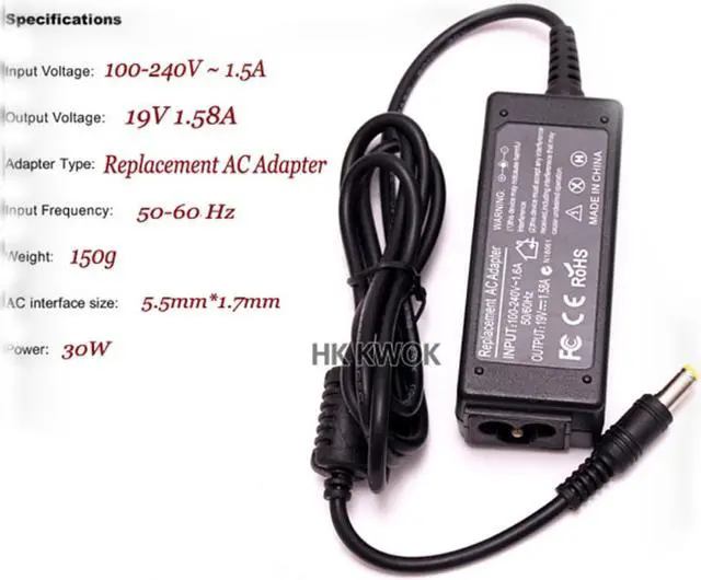 Alt view image 2 of 4 - EU Power Cord +19V 1.58A 5.5*1.7mm For Acer Aspire One Power Supply For Laptop Notepads Laptops Netbook Power Adapter Charger