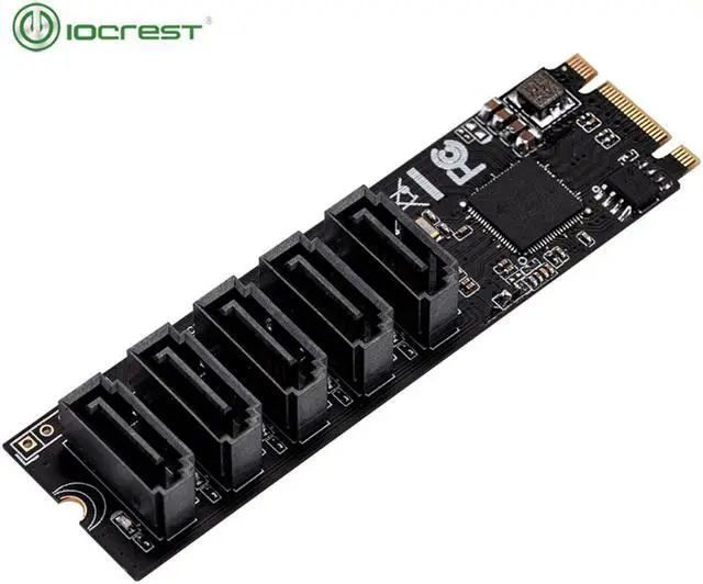 Main image of IOCREST M.2 (PCIe 3.0)  to 5 Ports SATA III 6G ssd Adapter with sataIII cable SATA3.0 to m.2 pci-e