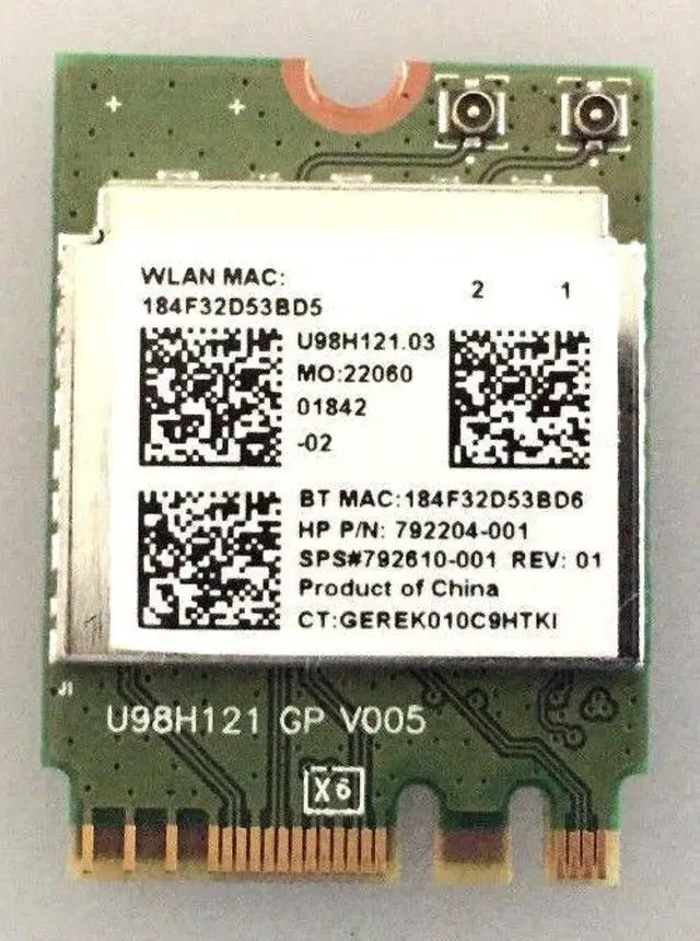 Main image of Wireless Adapter Card for HP Pavilion All in One 22-a113w Realtek RTL8723BE WiFi Wireless Card 792610-001 792204-001