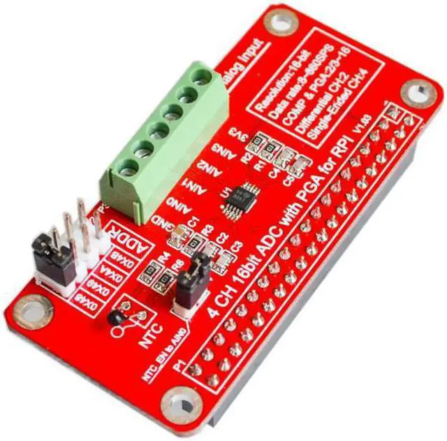 Main image of 3.3V ADS1115 ADC Module for Raspberry Pi 3/2 / B + / I2C RPI ADS1115 ADC Analog to Digital Converter