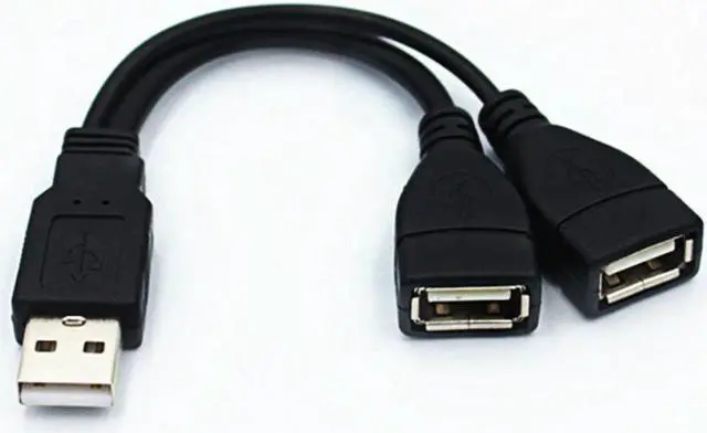 Alt view image 2 of 2 - Double USB Extension A-Male To 2 A-Female Y Cable Power Adapter Converter USB2.0 Male to 2Dual USB Female Y Splitter Charger