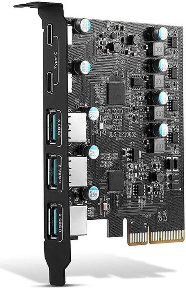 Alt view image 2 of 2 - PCIe to USB 3.2 Gen 2 Card with 20Gbps Bandwidth 5Port (3X USBA 2X USBC) Converter PCIE Splitter for Windows 10/8