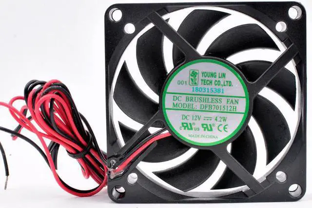 Main image of DFB701512H 7cm 70mm fan 70x70x15mm DC12V 4.2w 2 wires 2 balls Cooling fan with large air volume for chassis power supply