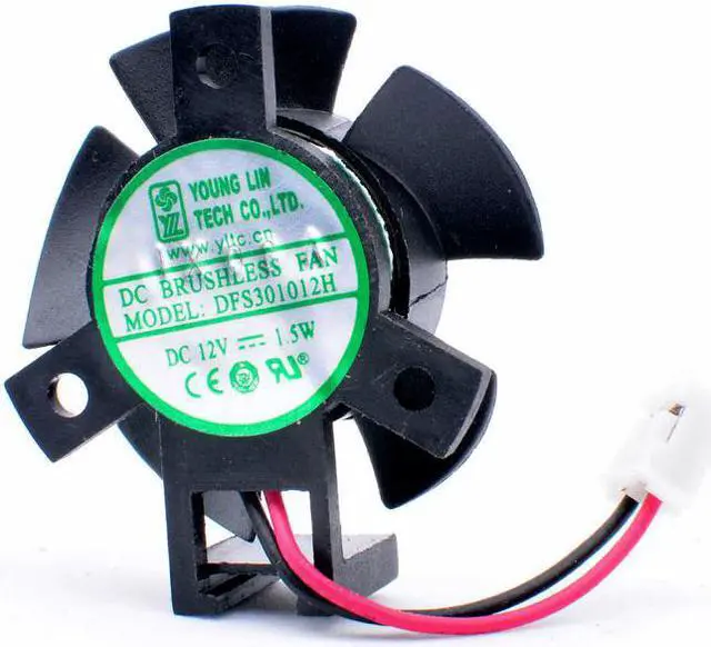 Main image of DFS301012H DC12V 1.5W Diameter 27mm hole pitch 19x19x19mm 2 wires cooling fan for soft router heat sink aluminum LED car lights