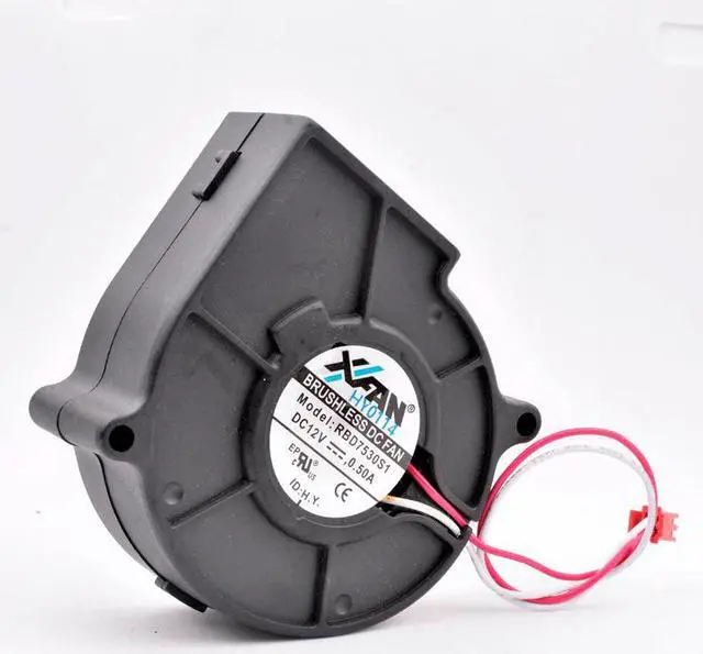 Main image of RBD7530S1 75mm 75x75x30mm DC12V 0.70A 2 lines turbo blower blower cooling fan with high air volume