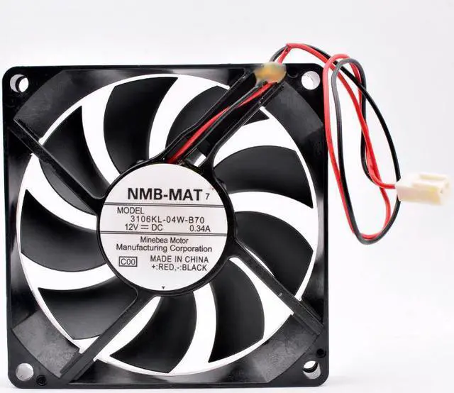 Main image of 3106KL-04W-B70 8cm 80mm fan 80x80x15mm DC12V 0.34A 4200rpm 2 wires 2pin double ball bearings large air volume cooling fan