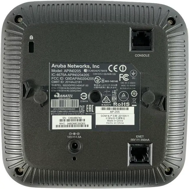Alt view image 2 of 3 - Aruba APIN0205 AP-205 Instant IEEE 802.11ac 867Mbps Wireless Access Point
