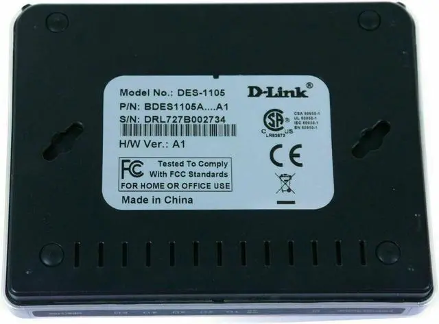 Alt view image 5 of 5 - D-LINK DES-1105 5-Port 10/100 Fast Ethernet Desktop Switch