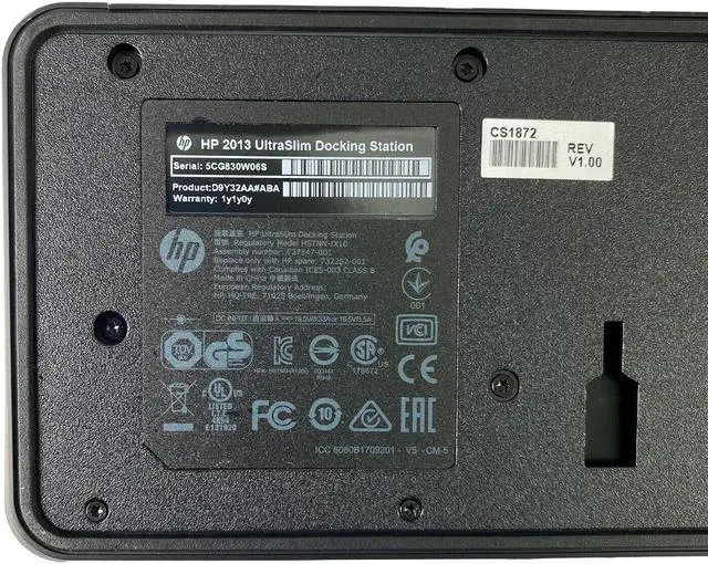 Alt view image 6 of 6 - Original HP UltraSlim Docking Station HSTNN-IX10 With USB 3.0 DisplayPort Genuine No Adapter